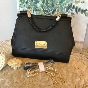 bebe Natalie Satchel Black , NWOT